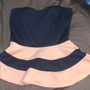 Navy and pink strapless !!